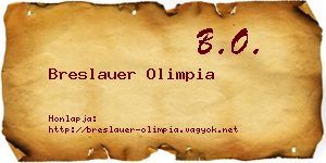 Breslauer Olimpia névjegykártya